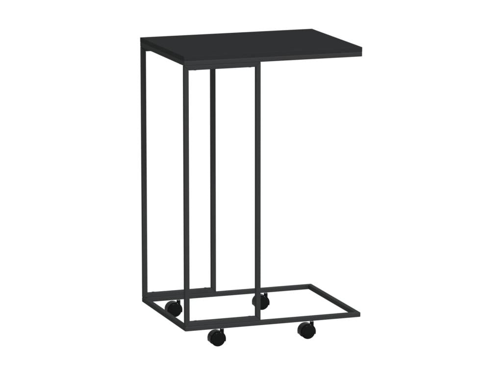 Table d'appoint avec roues Noir 40x30x63.5 cm Bois d'ingénierie