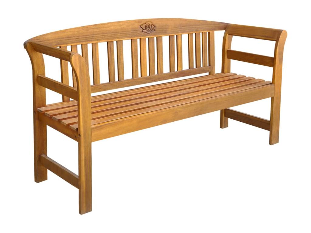 Banc de jardin avec coussin 157 cm Bois d'Homzora massif