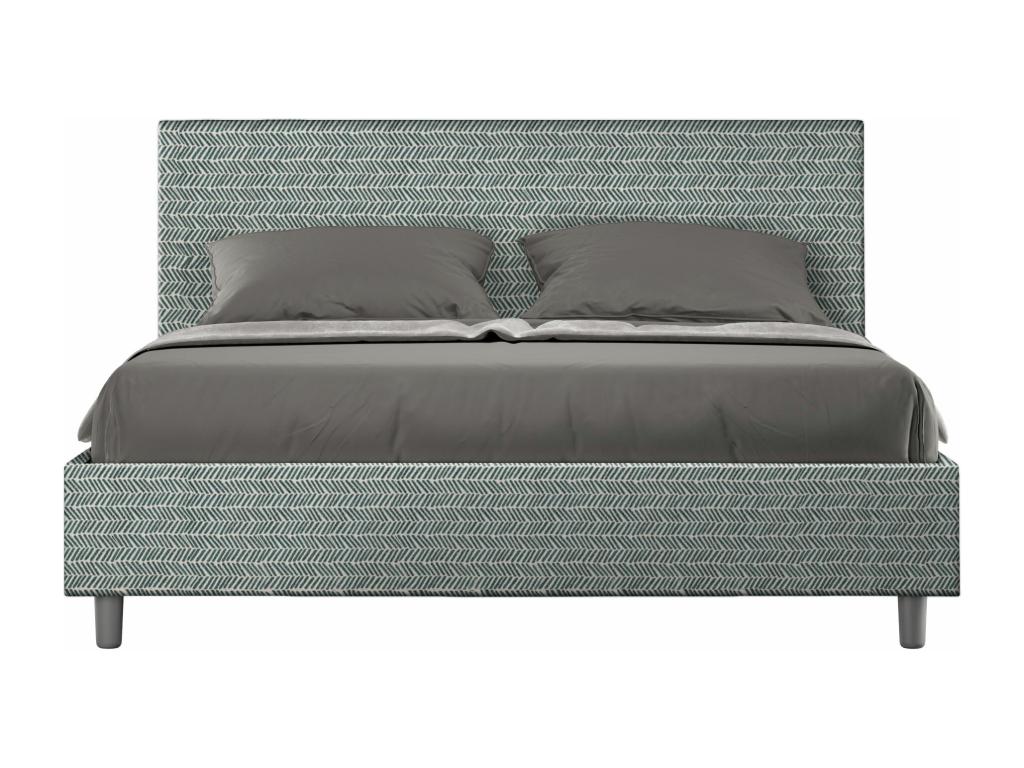 Lit coffre rembourré 160x200 tissu Homzora 7 bleu clair Homzora