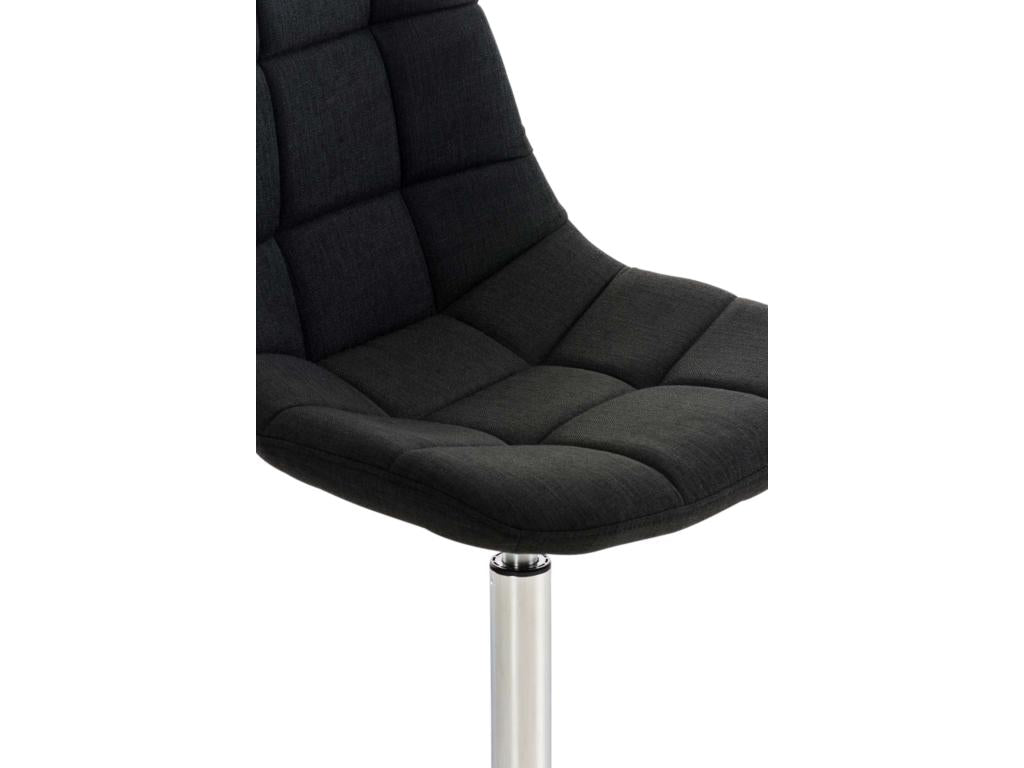 Lot de 2 Chaise de bureau - Tissu / Métal chromé - Noir - Doucezen