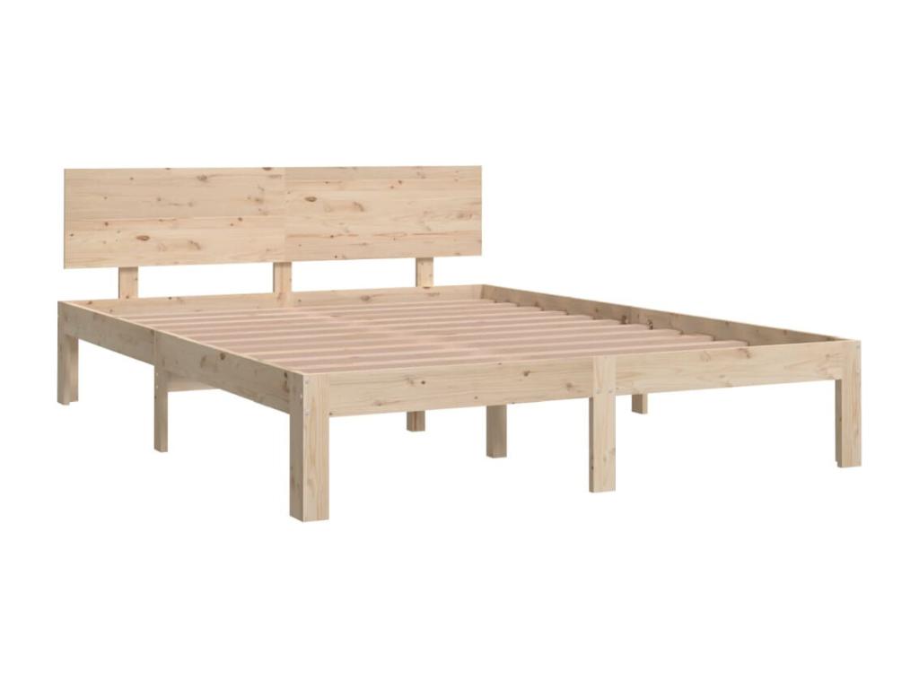 Cadre de lit Bois de pin massif 140x190 cm