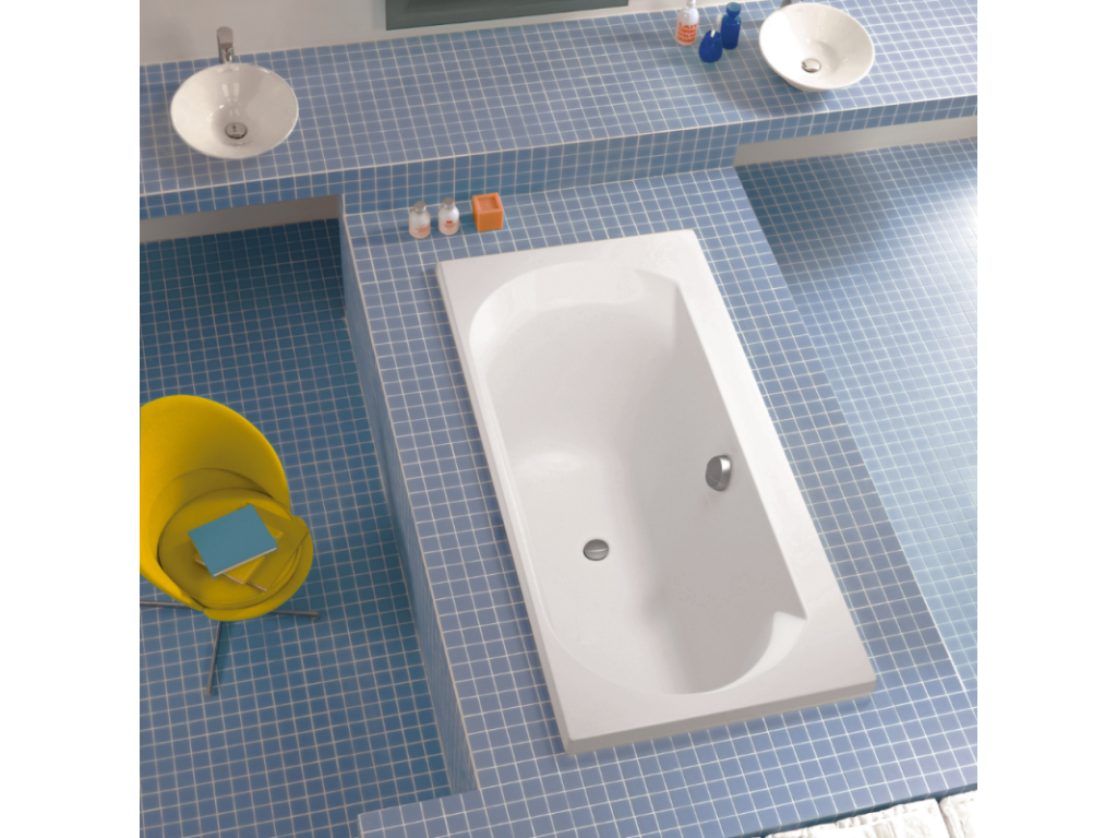 Pack baignoire 180x80 Homzora tablier niche mitigeur bain douche mural Aimé chromé pare bain chromé vidage