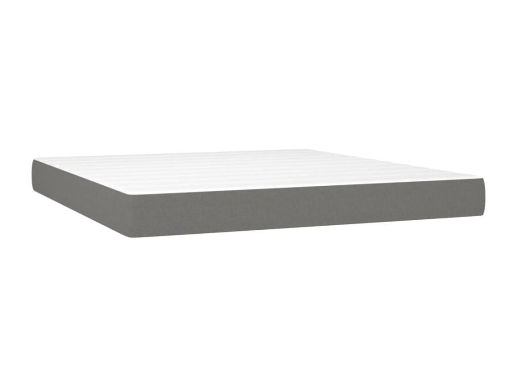 Lit à sommier tapissier avec matelas Gris foncé 180x200cm Tissu