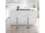 Tabouret de bar chaise bar lot de 2 hauteur réglable rotatif sur 360 blanc