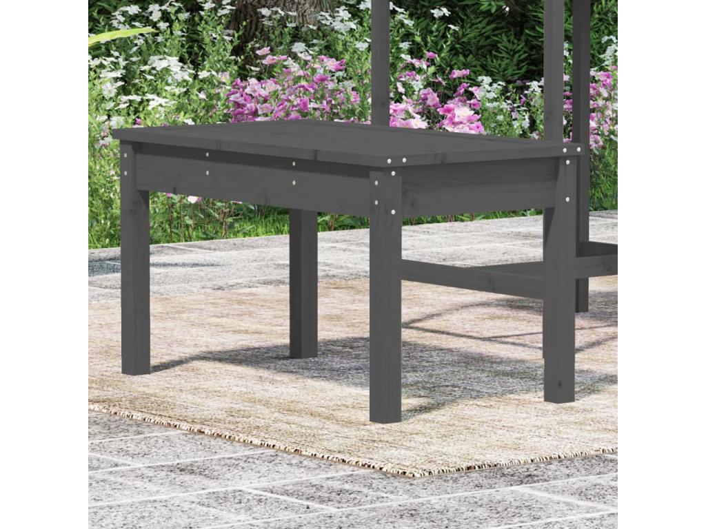Banc de jardin gris 80x44x45 cm bois massif de pin