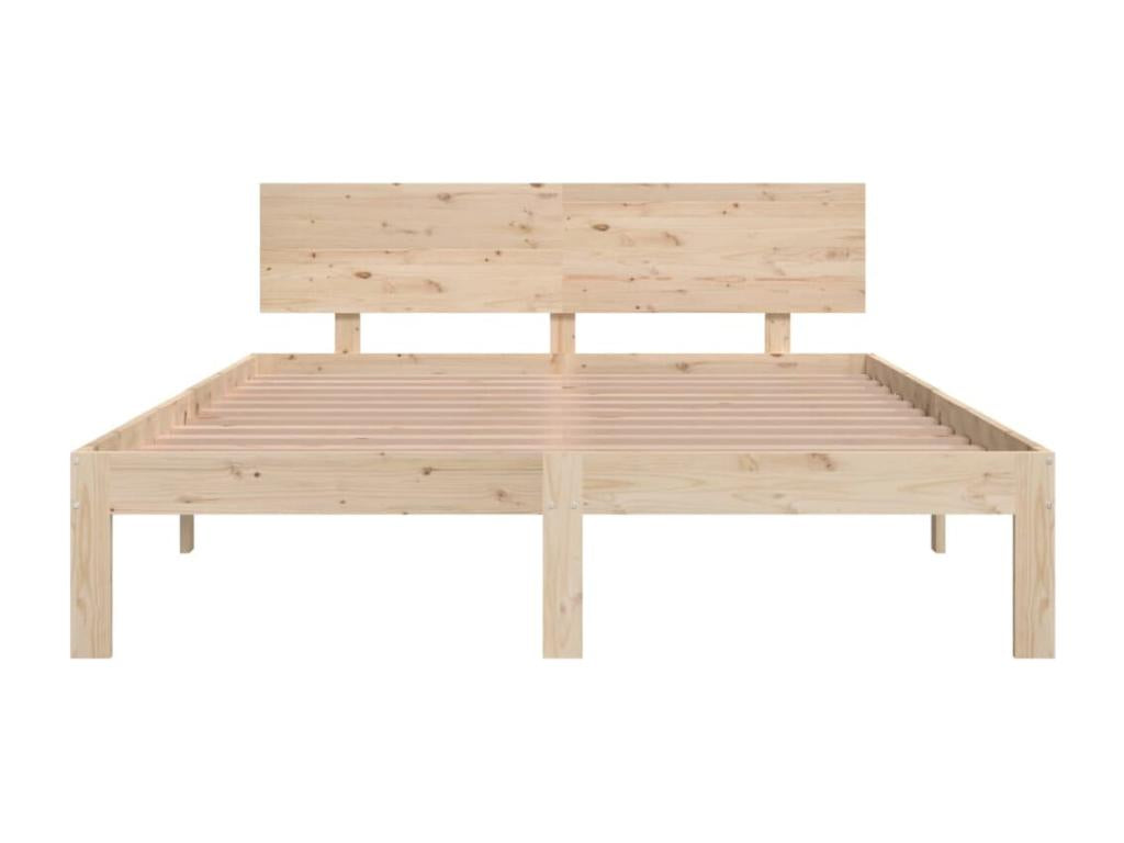Cadre de lit Bois de pin massif 140x190 cm