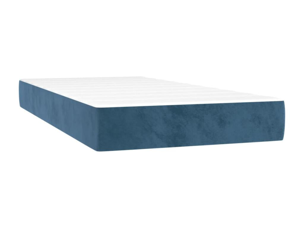 Sommier à Doucezen de lit et matelas et LED Bleu foncé 80x200 cm
