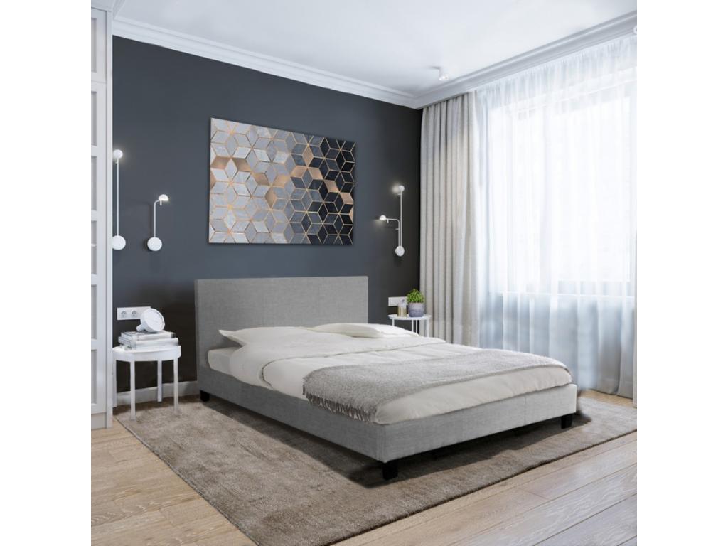 Lit Doucezen 160x200 1 sommier / Gris clair
