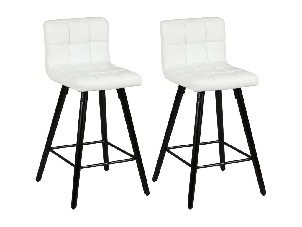 Homzora - Lot de 2 Tabourets Blancs