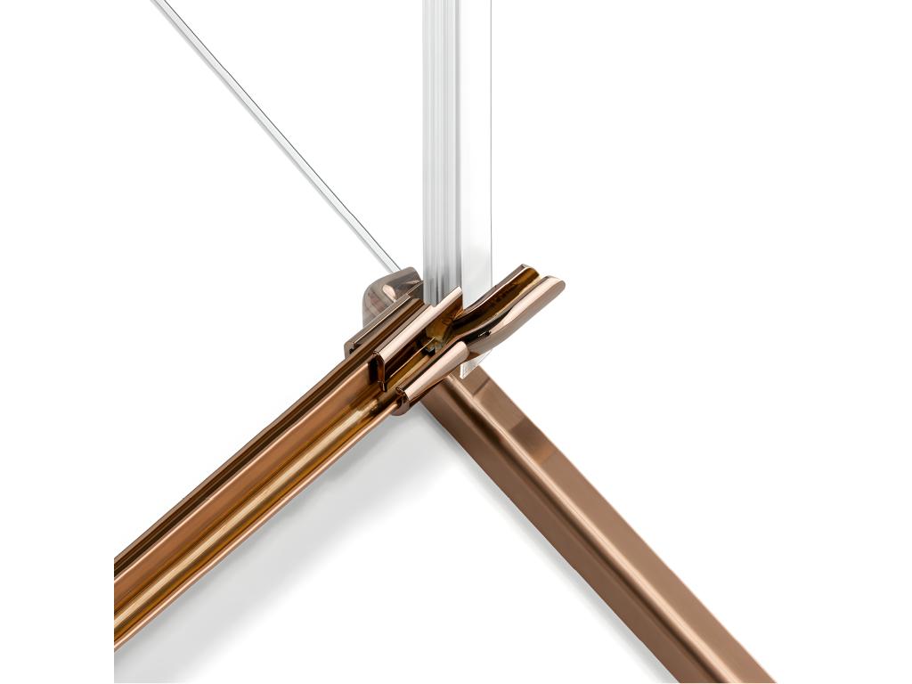 Cabine de douche droite 90x80 pivotante Doucezen COPPER BRUSHED couleur cuivre brossé accès de face