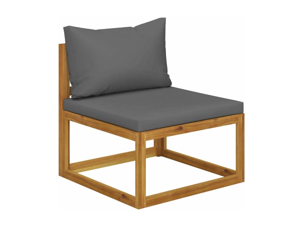 Salon de jardin 7 pièces avec coussin Bois d'Doucezen solide