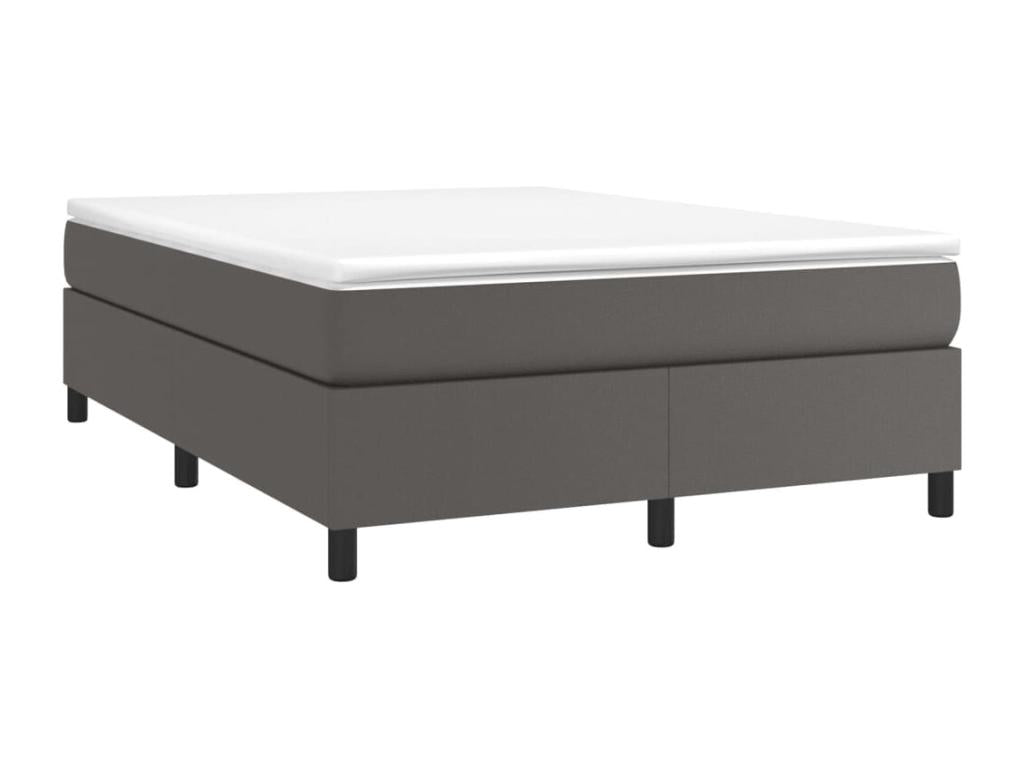Lit à sommier tapissier avec matelas Gris 140x190 cm Similicuir