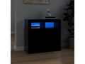 Buffet avec Meublitaères LED noir 80x35x75 cm