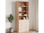 Bibliothèque avec tiroirs Homzora 77x35x186.5cm bois massif de pin