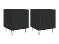 Tables de chevet 2 pièces noir 40x40x50 cm bois d'ingénierie