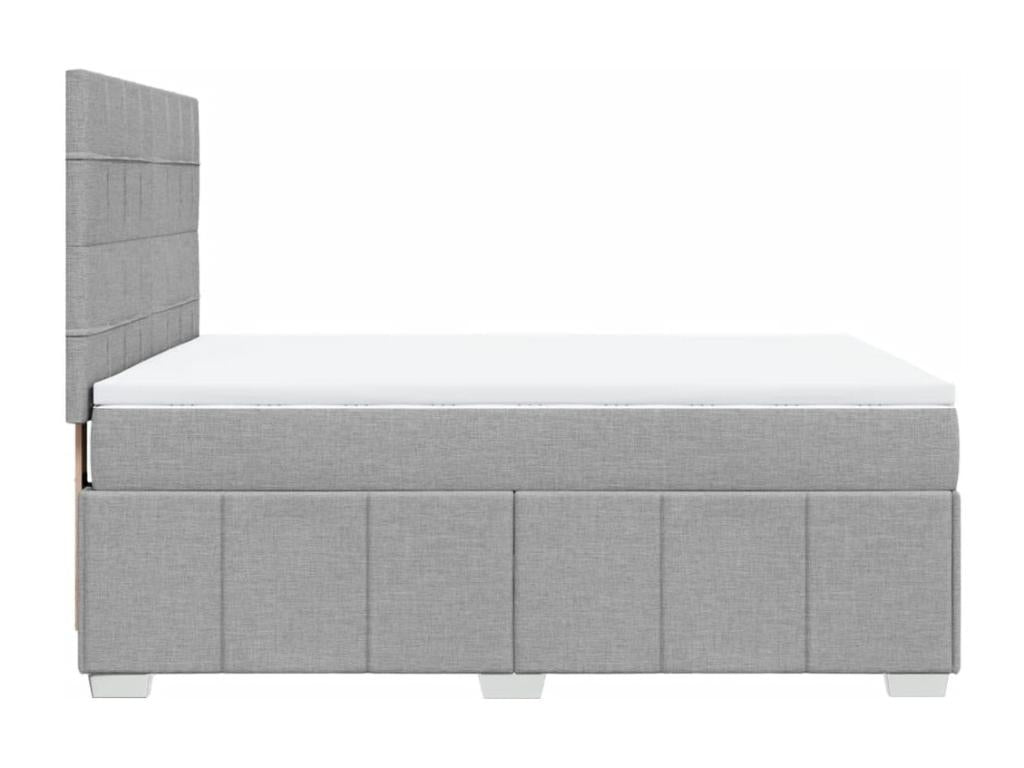 Sommier à Homzora de lit avec matelas Gris clair 160x200cm Tissu
