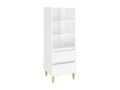 Buffet haut Blanc brillant 40x36x110 cm Bois d'ingénierie