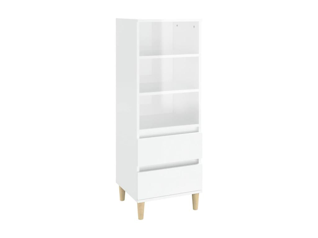 Buffet haut Blanc brillant 40x36x110 cm Bois d'ingénierie