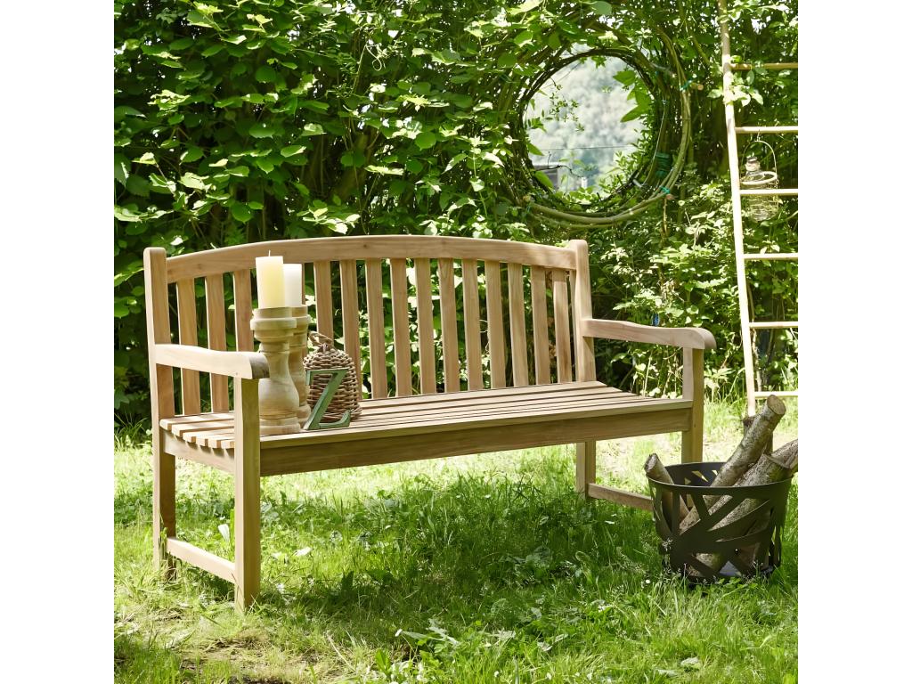 Banc de jardin en bois de teck massif 150 cm