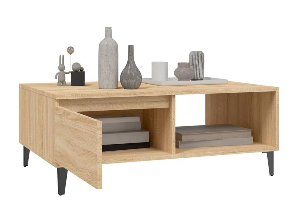 Table basse Chêne Homzora 90x60x35 cm Aggloméré