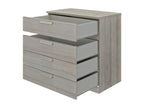 Commode 4 tiroirs Chêne Gris clair - Homzora