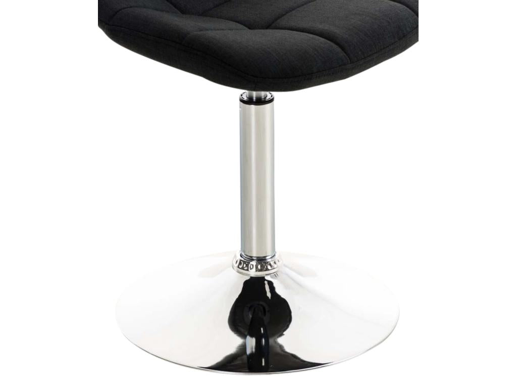 Lot de 2 Chaise de bureau - Tissu / Métal chromé - Noir - Doucezen