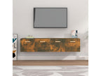Armoires murales 2pcs Chêne fumé 80x35x36.5cm Bois d'ingénierie