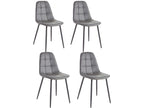 Homzora - Lot de 4 chaises de salle à manger rembourrées en PU gris