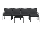 Salon de jardin 6 pièces avec coussins gris acier