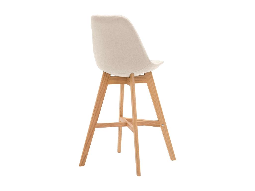 Tabouret de bar - Tissu / Bois - Crème - Homzora