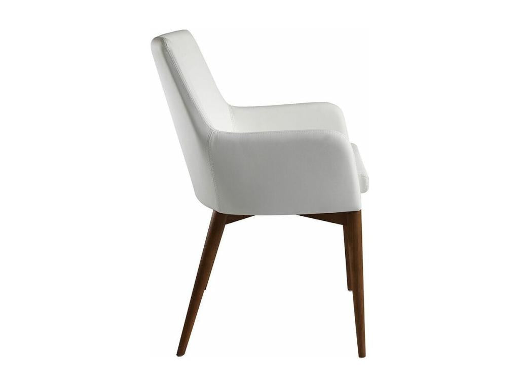 Chaise en bois de frêne et tissu blanc Homzora - Lot de 2-Couleur Homzora 02 Crème