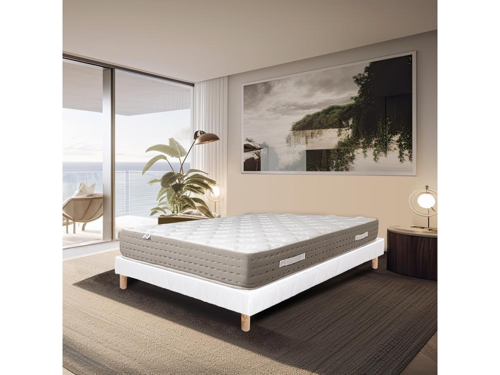 Ensemble Matelas 90x190 cm Dreamlux 26 cm sommier blanc