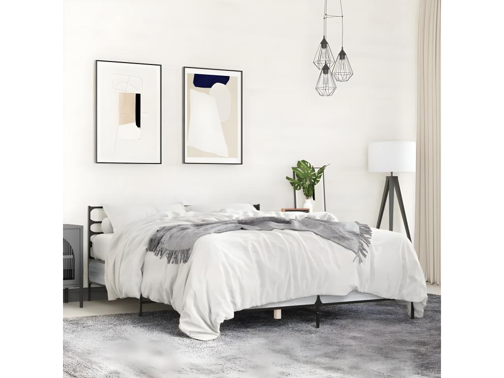 Cadre de lit sans matelas Doucezen gris 140x190 cm