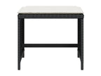 Tabourets de jardin et coussins lot de 4 noir 40x40x35 cm rotin