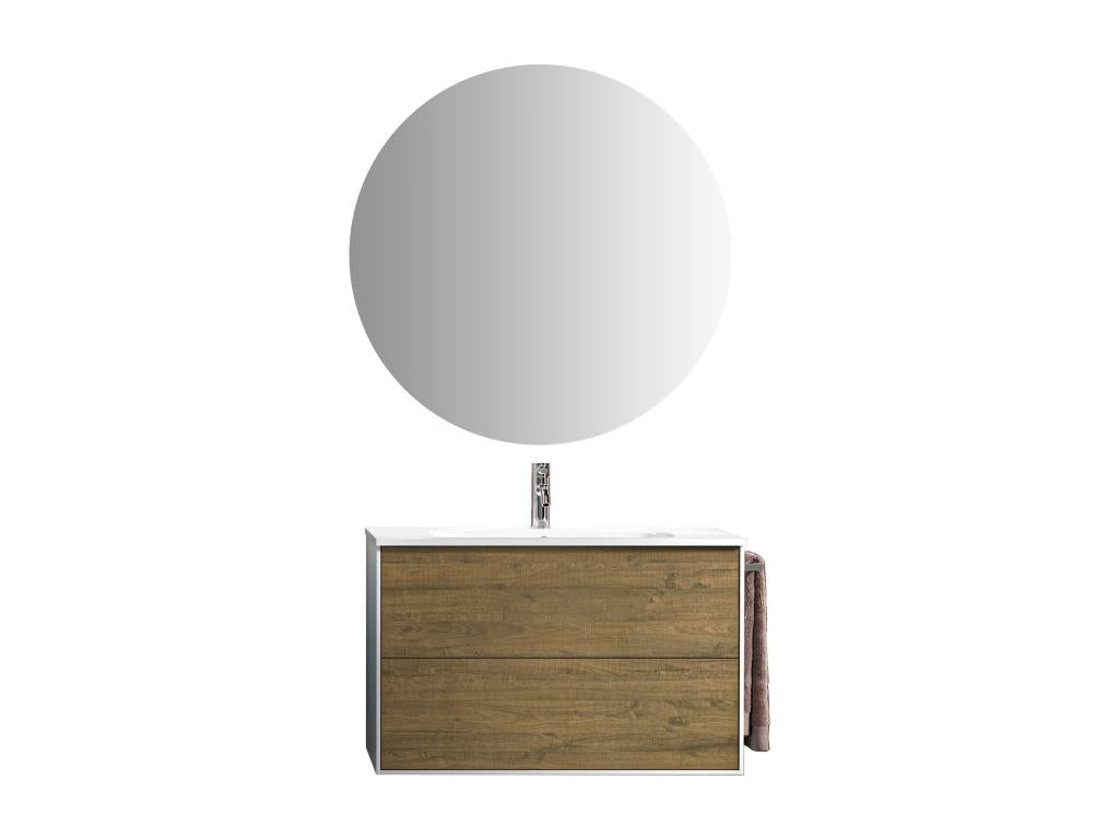 Ensemble de salle de bain 4 pièces Homzora chêne miel