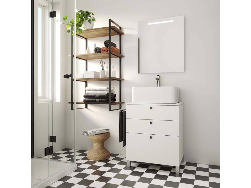 Étagère structure en métal et tablettes Lader