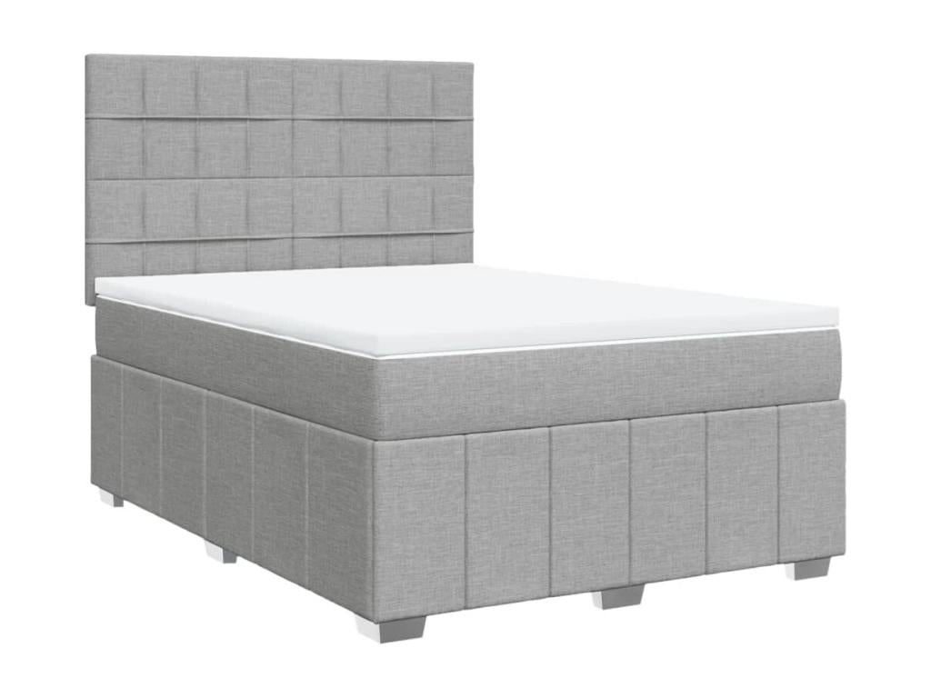 Sommier à Homzora de lit avec matelas Gris clair 160x200cm Tissu