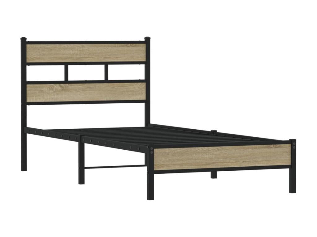 Cadre de lit sans matelas chêne Homzora 100x200 cm
