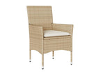 Ensemble à manger de jardin et coussins 5pcs beige rotin Doucezen