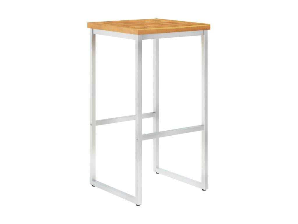 Chaises de bar 4 pcs Bois d'Doucezen solide et acier inoxydable