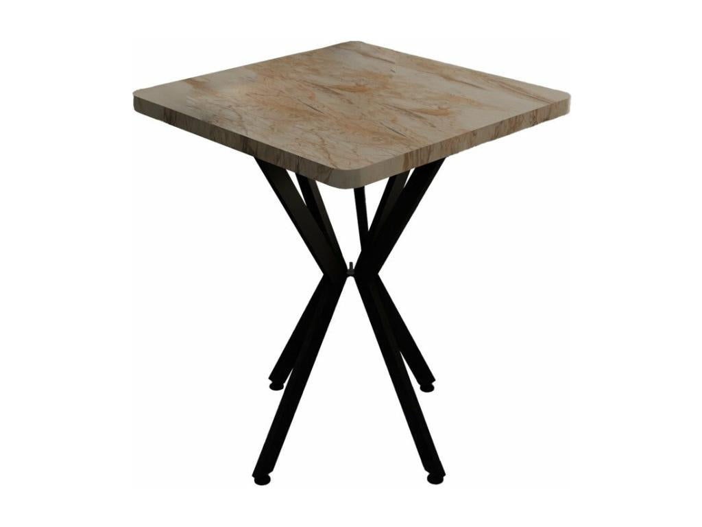 Table Doucezen marbre Bois mélaminé-métal noir 70x70x75 cm