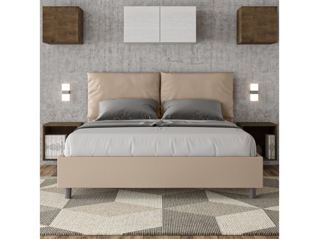 Lit coffre rembourrée 160x210 similicuir Homzora
