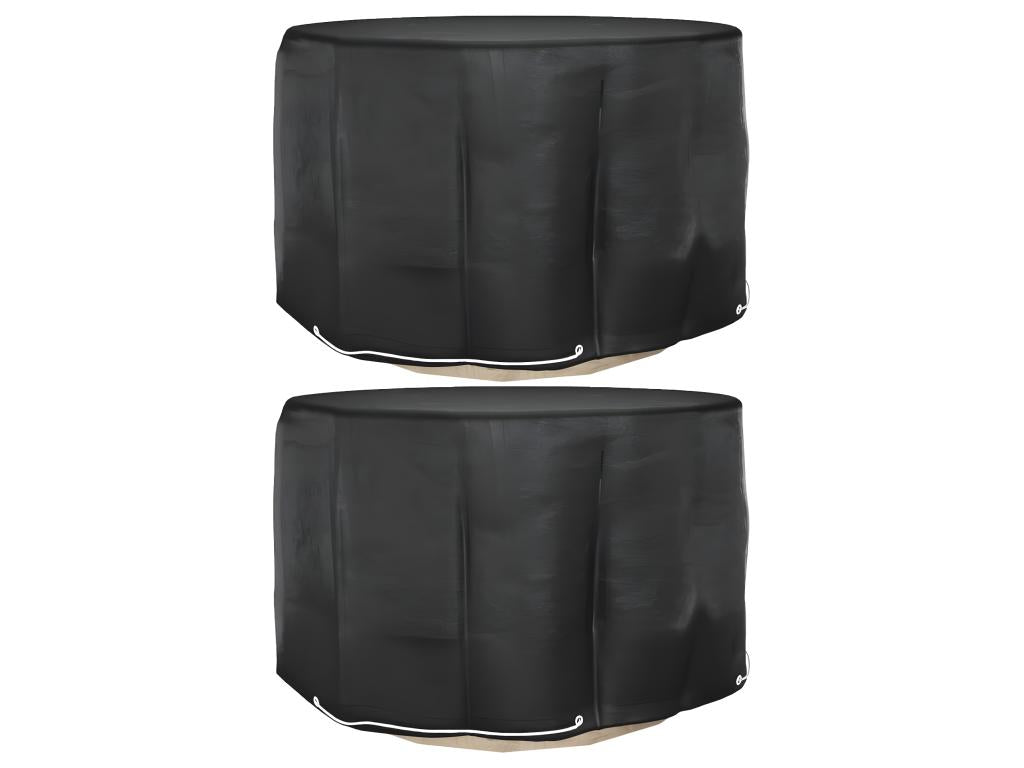 Housses pour meubles de jardin 2 pcs 6 œillets 125x75 cm rond