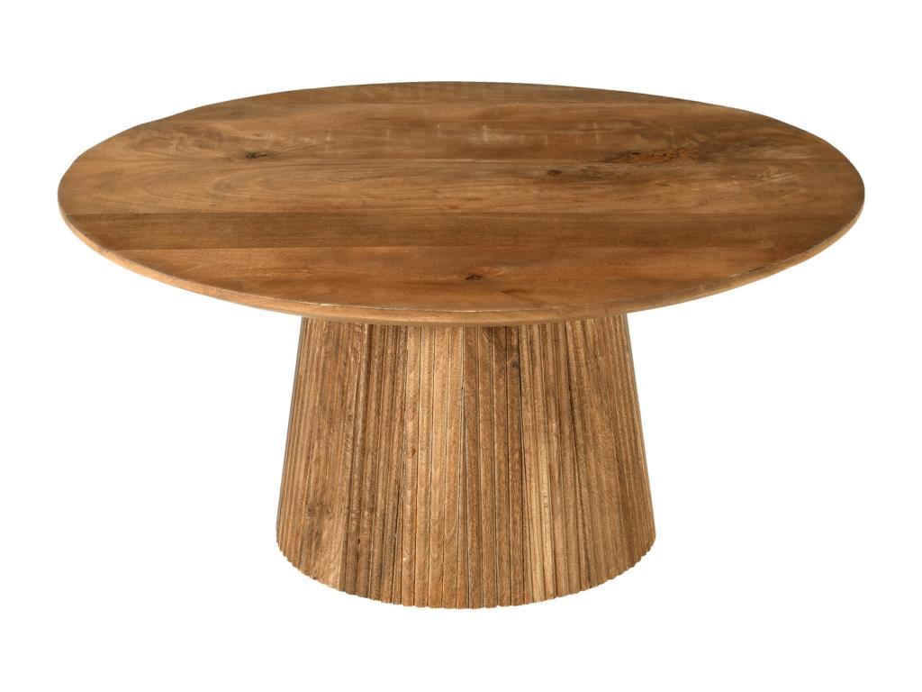 Homzora-Table basse ronde D.80 cm en Manguier massif