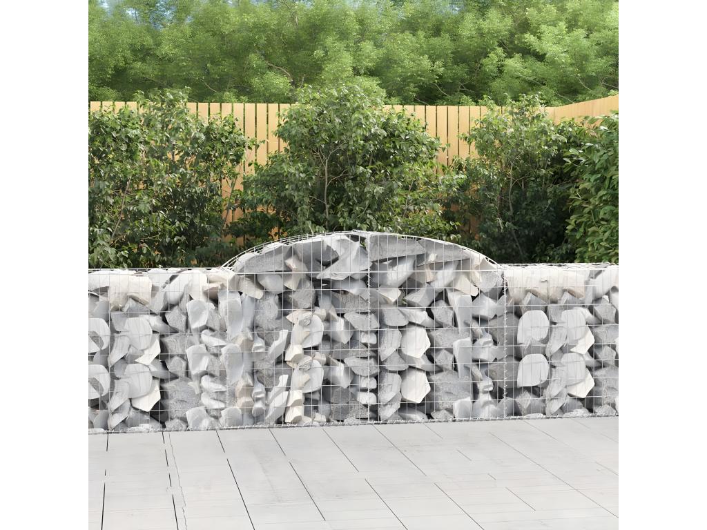 Panier de gabions arqué 300x50x80/100 cm Fer galvanisé