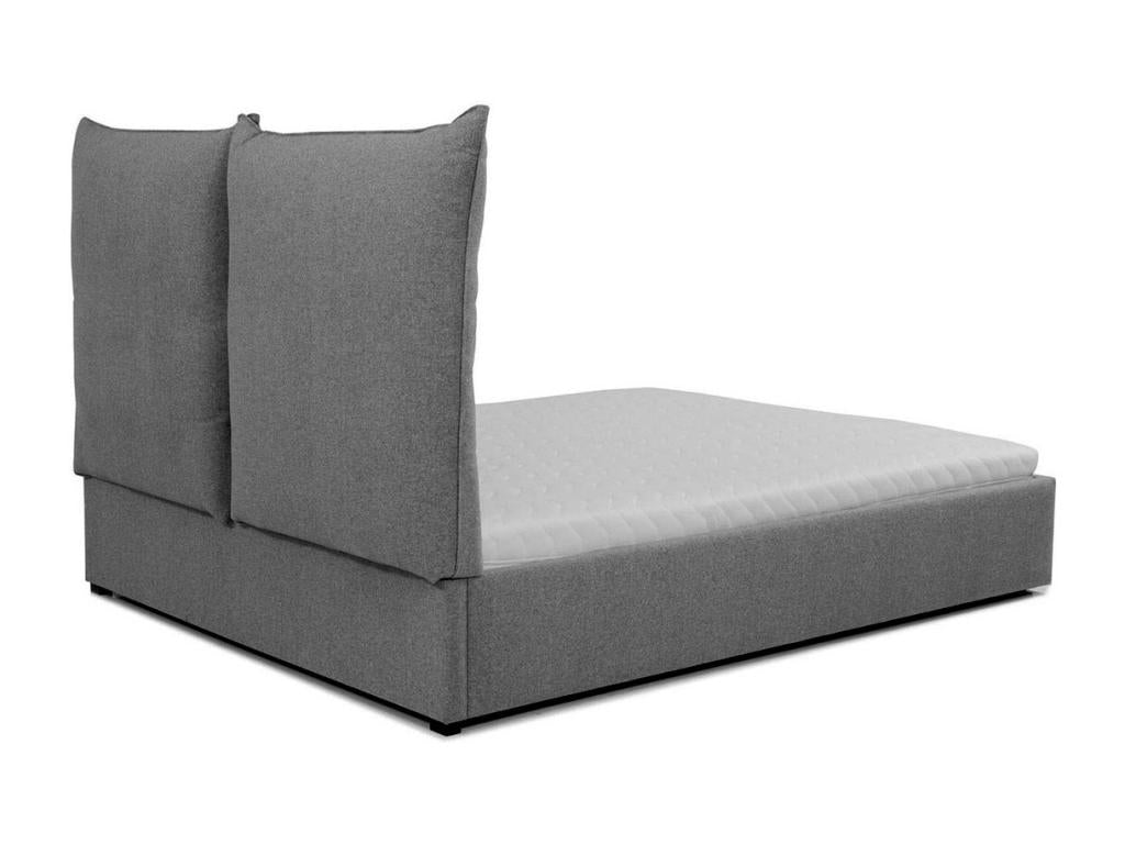 Lit Doucezen 104 Double Gris 160x200 Tapisserie Sommier à Doucezen 175x214x128cm