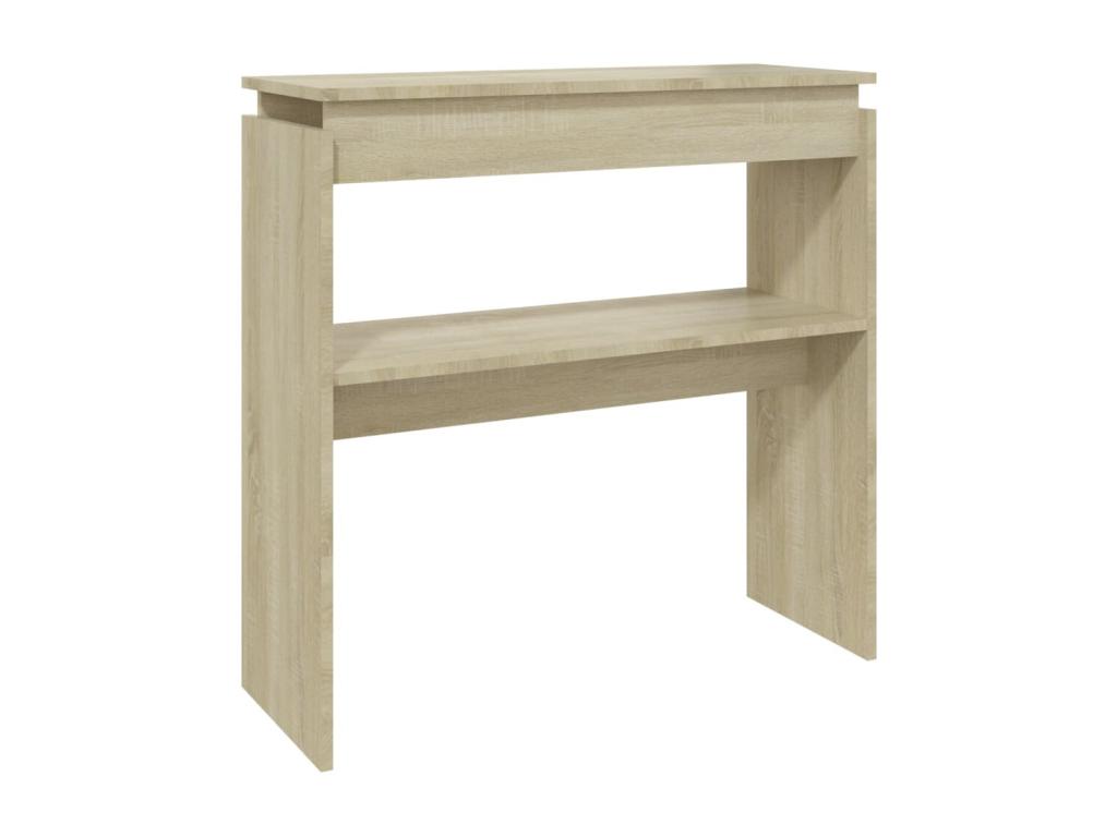 Table console chêne Doucezen 80x30x80 cm bois d'ingénierie