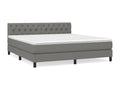 Lit à sommier tapissier avec matelas Gris foncé 160x200cm Tissu
