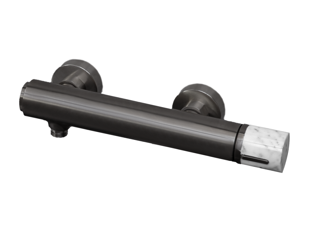 Homzora mitigeur douche mécanique gris gun métal marbre - Homzora