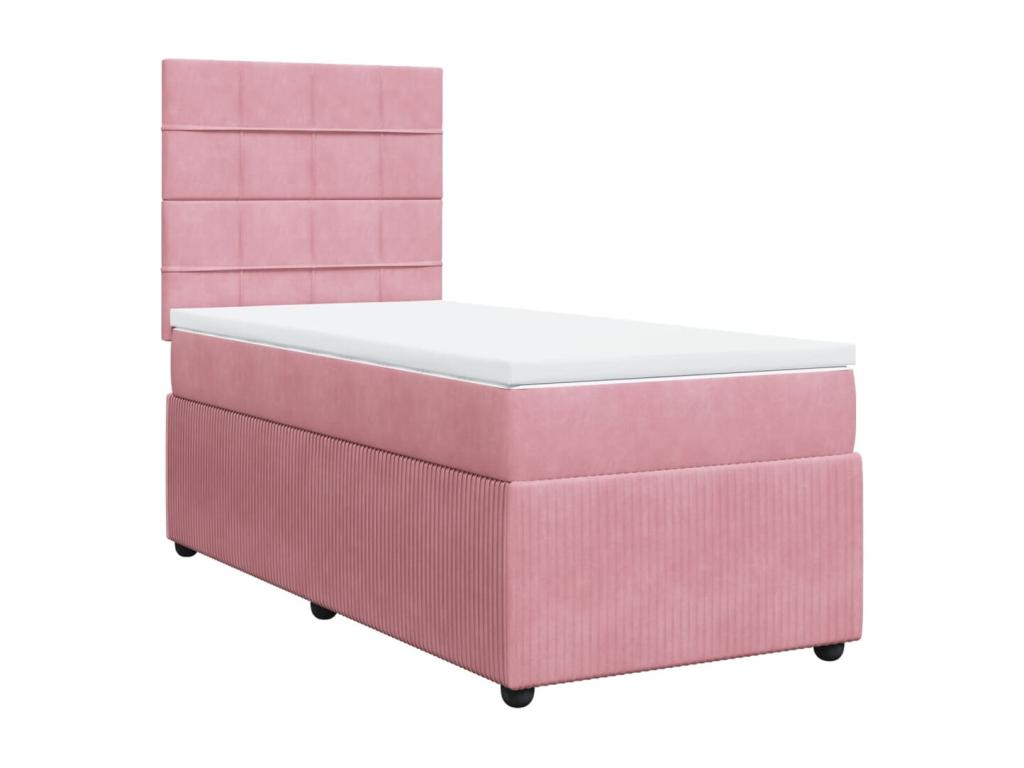 Sommier à Homzora de lit et matelas Rose 80x200 cm Velours